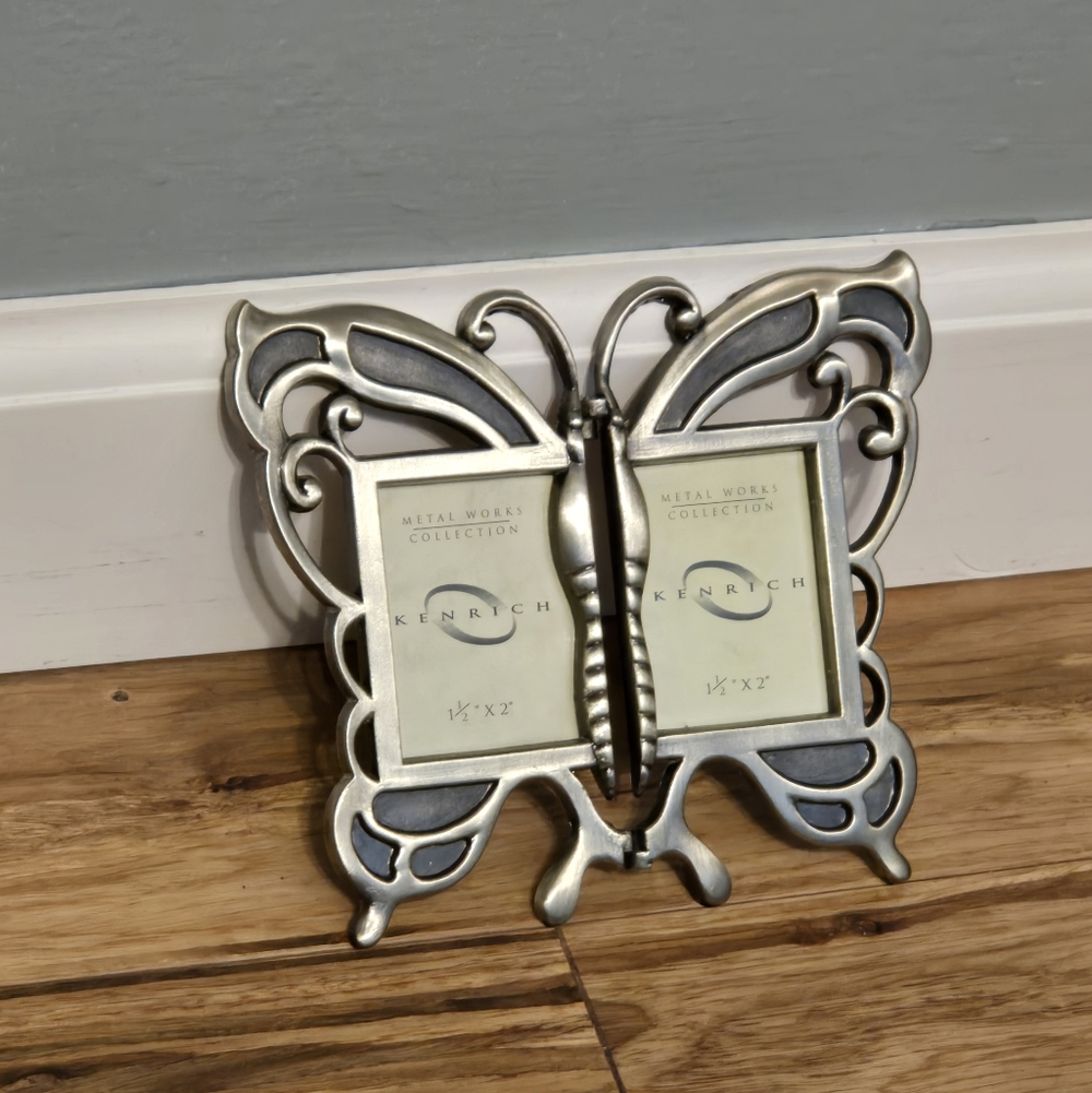 Butterfly Picture Frame Metal Works Kenrich 5" Elegant Ornate Decor Home Office